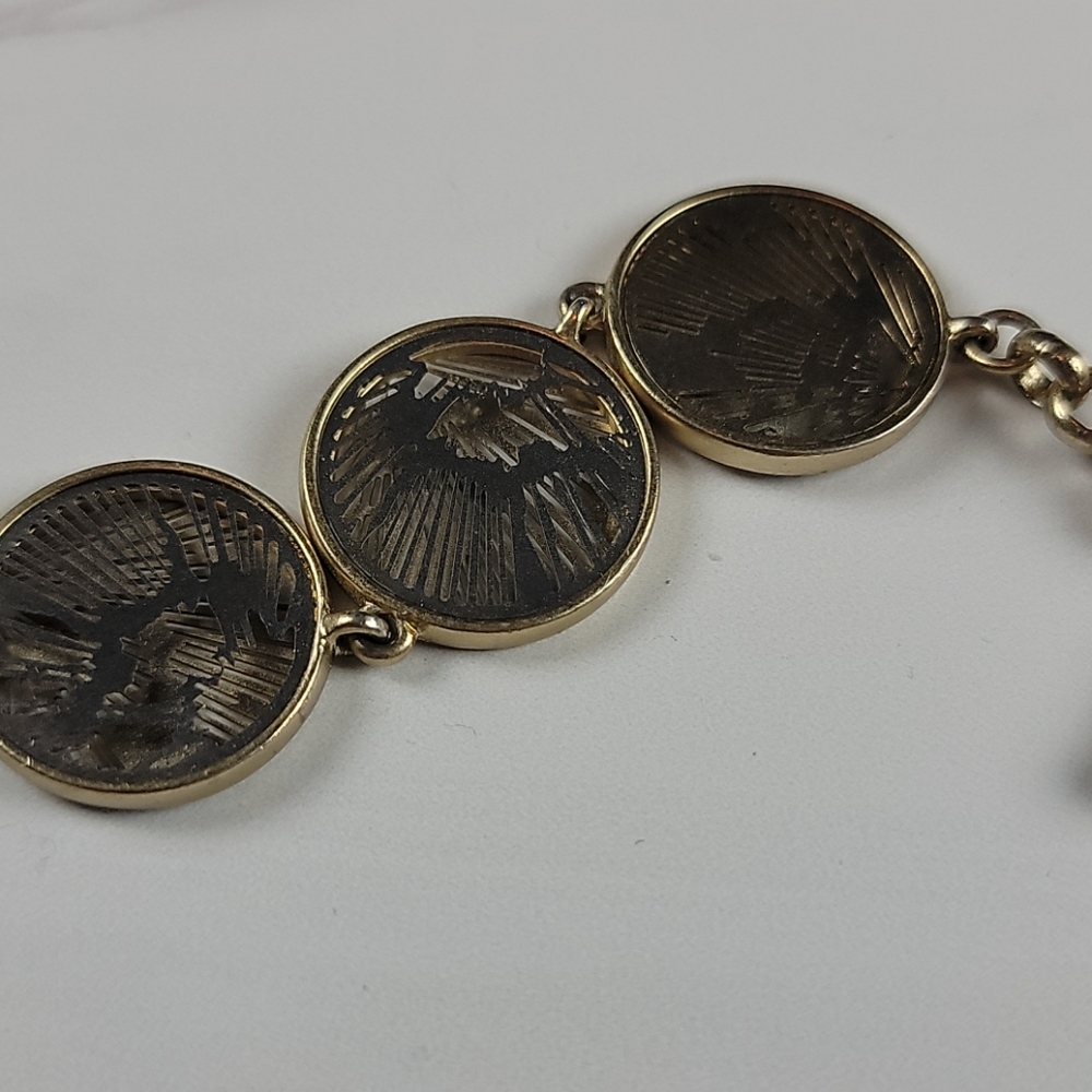 Two tone disc bracelet